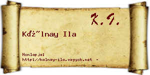 Kálnay Ila névjegykártya